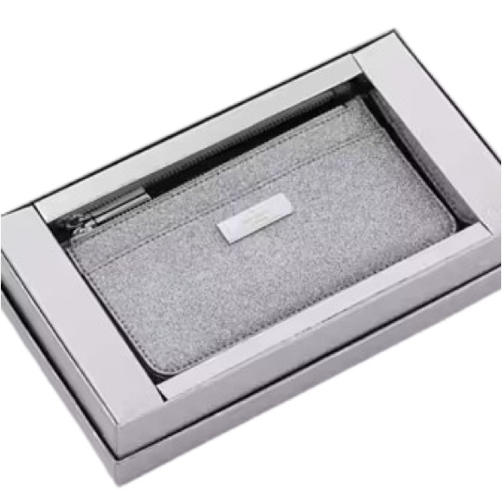 Kate Spade Kenzie Boxed Glitter Large Slim Cardholder wallet  new in the box